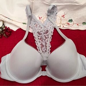 Victorias Secret sexy T-Shirt Bra 32C , dusty blue front-close adjustable strap